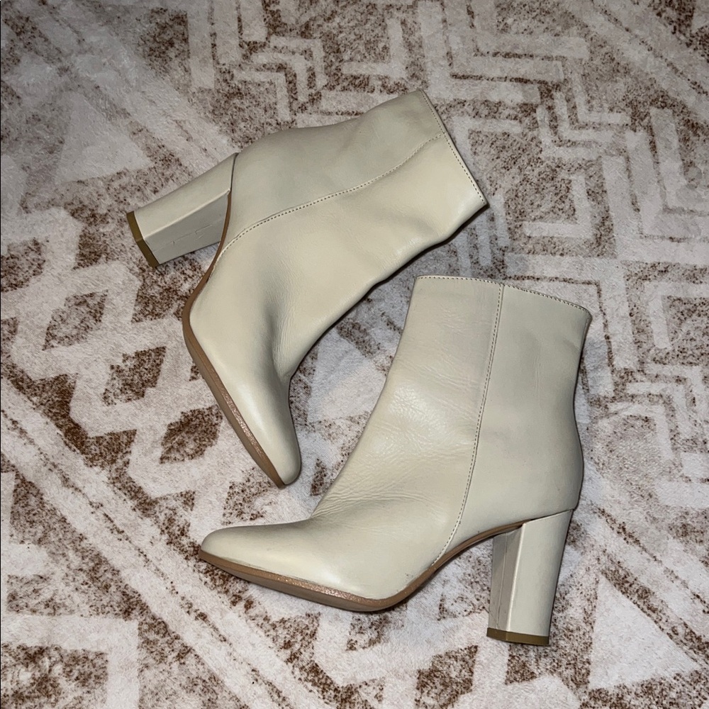 Elegant Cream Ankle Boots